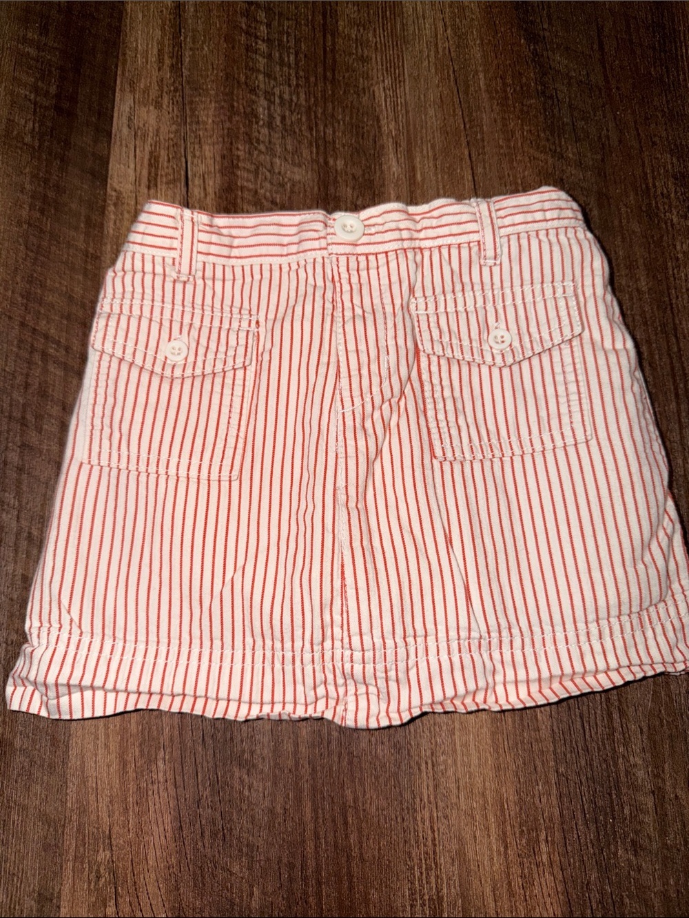 Girl's Tea Collection skirt size 4 Orange/White Striped